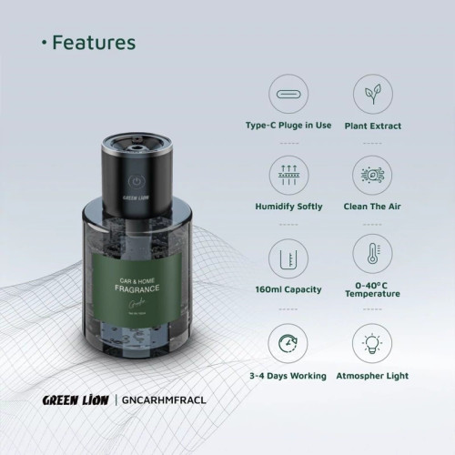 دستگاه بخور ساز و خوشبو کننده گرین لاین مدلGreen Lion Car And Home Fragrance